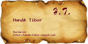 Hanák Tibor névjegykártya